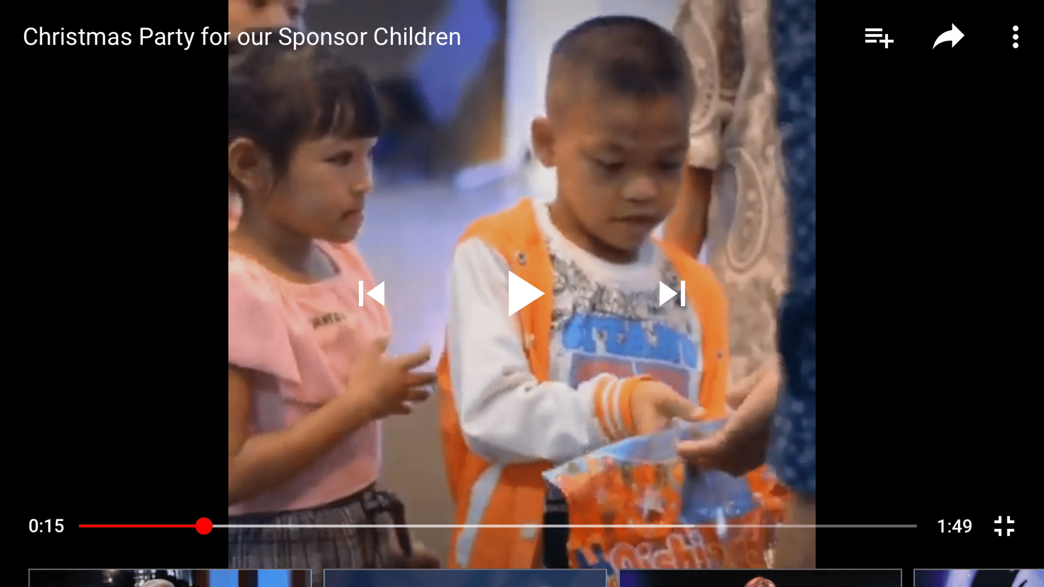 Christmas Party for our Sponsor Children